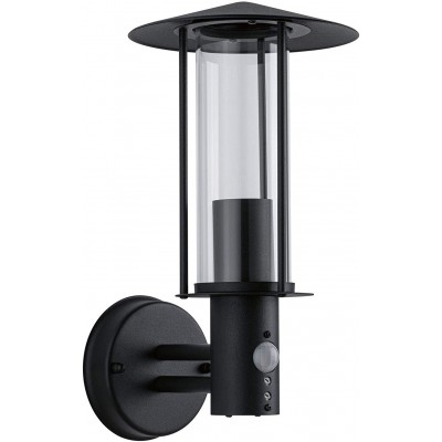 78,95 € Free Shipping | Outdoor wall light 15W Cylindrical Shape 33×21 cm. Movement detector Terrace, garden and public space. Crystal and Metal casting. Black Color