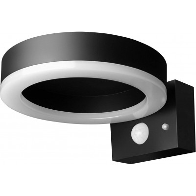Applique da esterno 6W 3000K Luce calda. 20×16 cm. Ricarica solare. Rilevatore di movimento Policarbonato. Colore nero