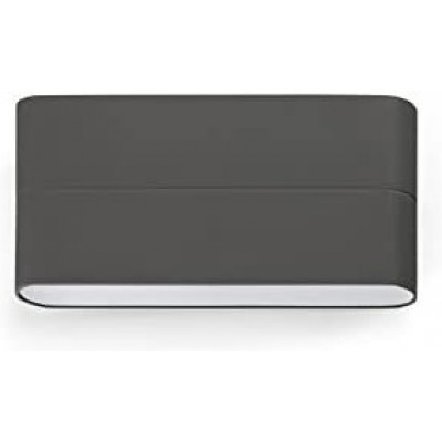 Outdoor wall light 13W Rectangular Shape 18×9 cm. LED Terrace, garden and public space. Modern Style. Steel, Aluminum and Polycarbonate. Gray Color
