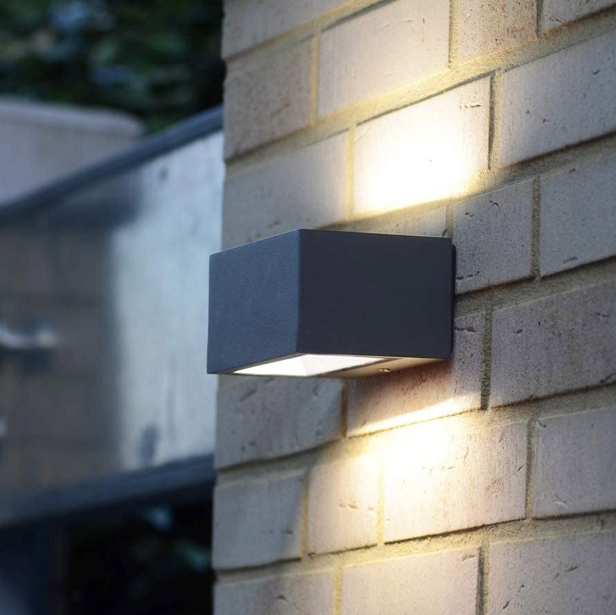 79,95 € Envio grátis | Aplique de parede ao ar livre 20W 22×10 cm. Saída de luz bidirecional Metais. Cor antracite
