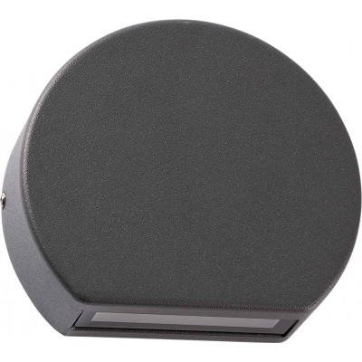 Outdoor wall light 4W Round Shape 22×14 cm. LED Terrace, garden and public space. Aluminum. Gray Color