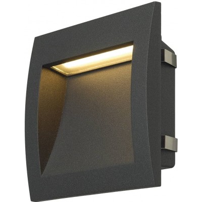 Luminaria empotrable 4W Forma Cuadrada 14×14 cm. LED Salón, comedor y dormitorio. Estilo moderno. Aluminio y PMMA. Color antracita