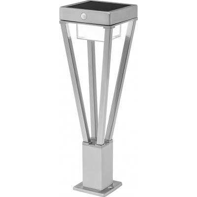 75,95 € Free Shipping | Solar lighting 6W 3000K Warm light. Pyramidal Shape 50×15 cm. Wall light. solar recharge. Movement detector. 3 operating modes Terrace, garden and public space. Modern Style. Aluminum. Gray Color
