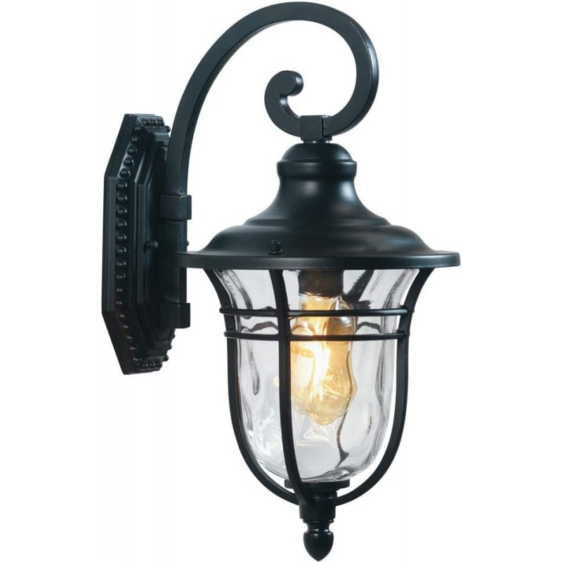 121,95 € Free Shipping | Outdoor wall light 49×31 cm. Terrace, garden and public space. Crystal. Black Color