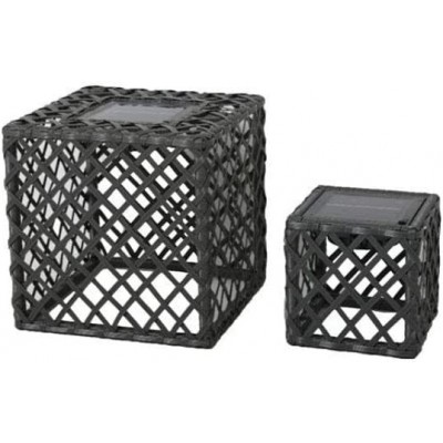 94,95 € Free Shipping | Outdoor lamp 1W 26×26 cm. 2 piece set Metal casting and polyethylene. Black Color