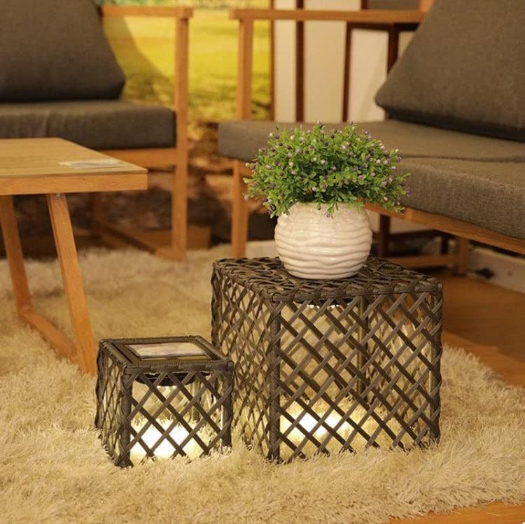 94,95 € Envio grátis | Lâmpada de exterior 1W 26×26 cm. Conjunto de 2 peças Metais e polietileno. Cor preto