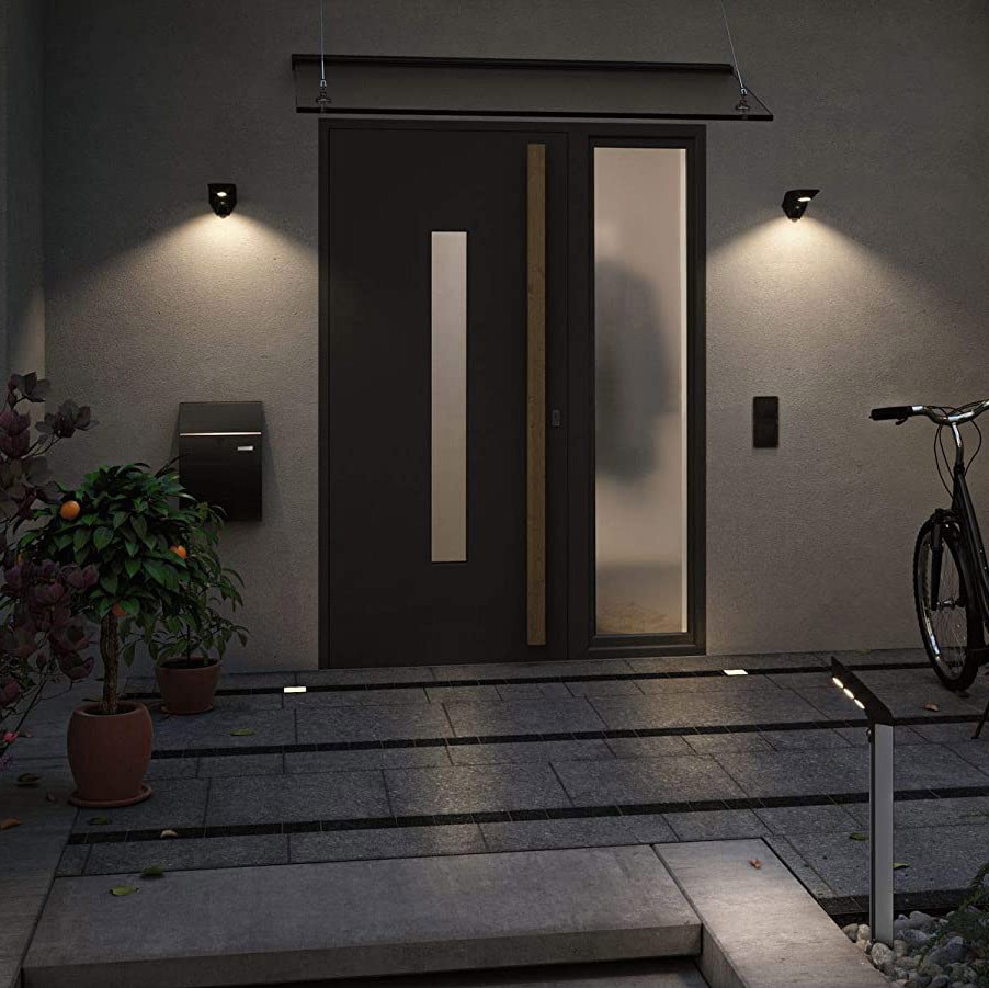 112,95 € Envoi gratuit | Applique murale d'extérieur 1W 3000K Lumière chaude. 19×16 cm. Recharge solaire. Détecteur de mouvement Aluminium et pmma. Couleur anthracite