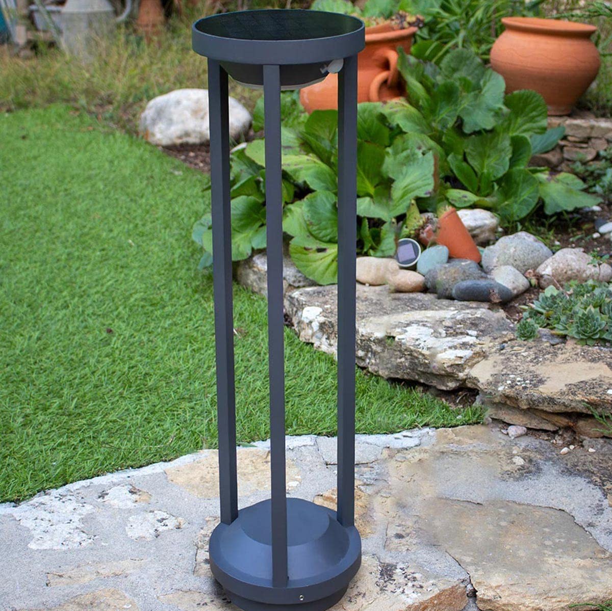 122,95 € Kostenloser Versand | Leuchtfeuer 88×18 cm. Solaraufladung und Sensor Holz. Schwarz Farbe