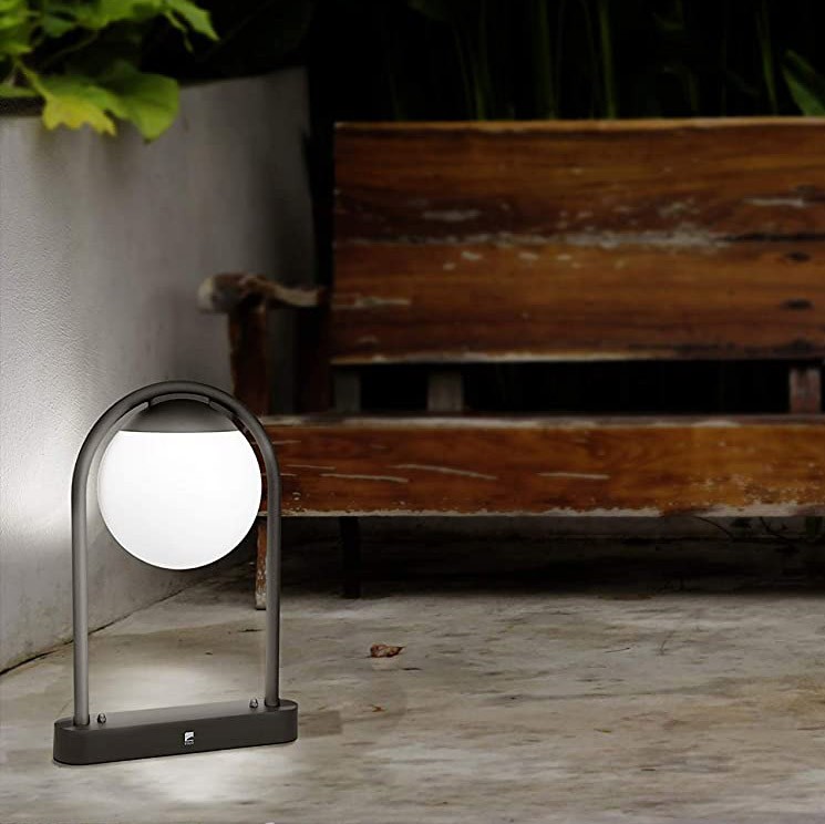 89,95 € Envío gratis | Baliza luminosa Eglo 45×32 cm. Acero, acero galvanizado y pmma. Color negro