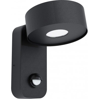 72,95 € Free Shipping | Outdoor wall light Eglo 17×12 cm. Motion sensor and twilight sensor Terrace, garden and public space. Modern Style. Steel, Galvanized steel and PMMA. Black Color