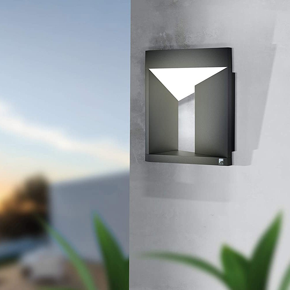 102,95 € Envoi gratuit | Applique murale d'extérieur Eglo LED Aluminium et pmma. Couleur noir