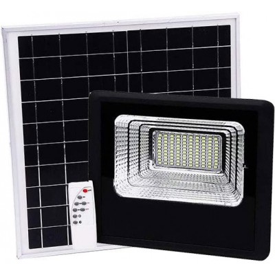 Flood and spotlight 60W 36×36 cm. LED spotlight. solar recharge. Remote control Black Color