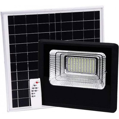 83,95 € Free Shipping | Flood and spotlight 60W Rectangular Shape 36×36 cm. LED spotlight. solar recharge. Remote control Terrace, garden and public space. Black Color