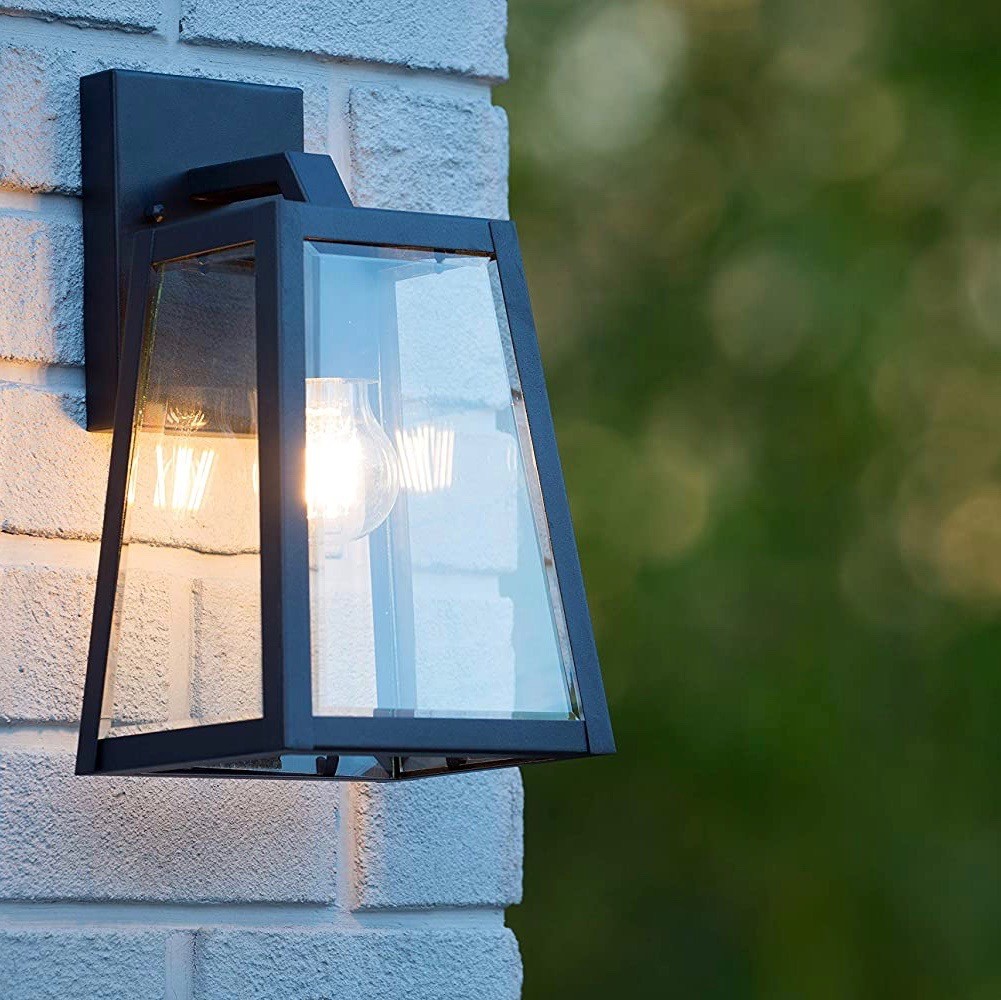 93,95 € Free Shipping | Outdoor wall light 60W 31×18 cm. Crystal and metal casting. Black Color