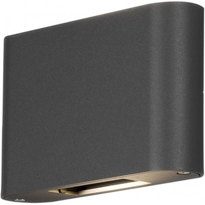 Aplique de pared exterior 6W 18×12 cm. Doble foco LED ajustable. Iluminación bidireccional Aluminio, cristal y vidrio. Color negro