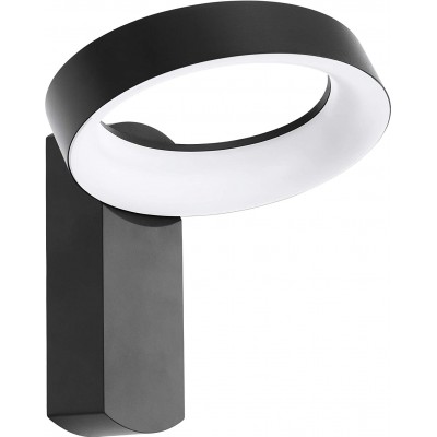 89,95 € Free Shipping | Outdoor wall light Eglo 11W 3000K Warm light. Round Shape 25×24 cm. LED Garage. Aluminum and PMMA. Anthracite Color