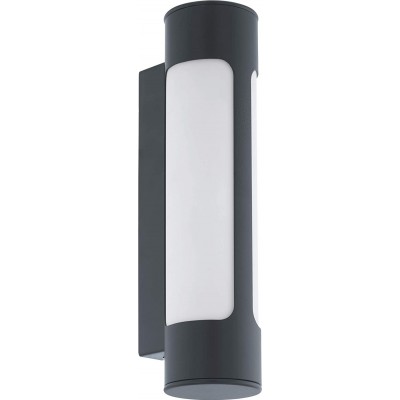63,95 € Free Shipping | Outdoor wall light Eglo 6W 3000K Warm light. Cylindrical Shape 31×8 cm. LED Terrace, garden and public space. Modern Style. PMMA. Anthracite Color
