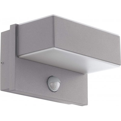 105,95 € Free Shipping | Outdoor wall light Eglo 6W 3000K Warm light. Rectangular Shape 19×13 cm. Movement detector Terrace, garden and public space. Modern Style. PMMA and Glass. Silver Color