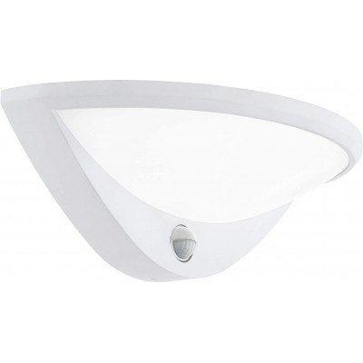 134,95 € Free Shipping | Outdoor wall light Eglo 9W 3000K Warm light. 33×17 cm. LED with motion detector Terrace, garden and public space. Modern Style. Aluminum and PMMA. White Color