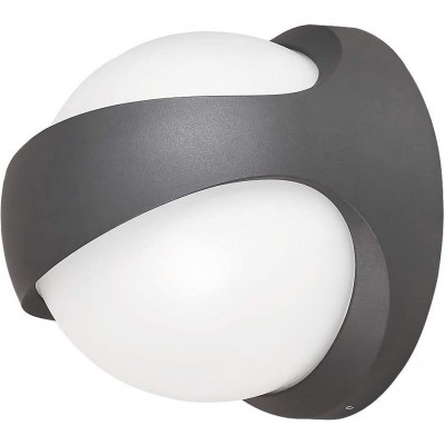 115,95 € Free Shipping | Outdoor wall light 12W Spherical Shape 20×20 cm. Terrace, garden and public space. PMMA and Metal casting. Anthracite Color