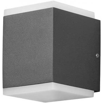 Aplique de parede ao ar livre 11×9 cm. Saída de luz LED bidirecional Alumínio e metais. Cor antracite