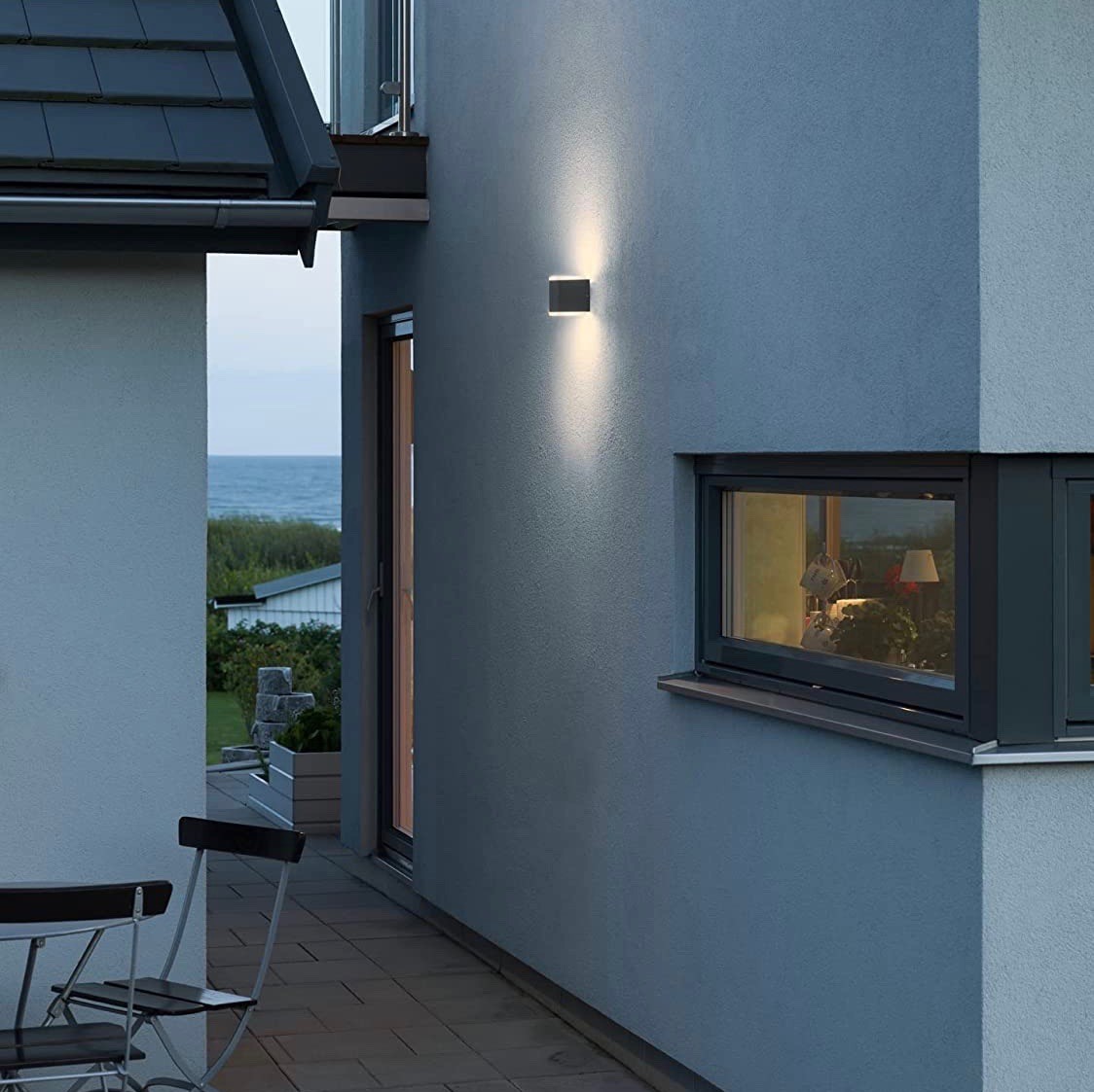 89,95 € Envoi gratuit | Applique murale d'extérieur 11×9 cm. Sortie lumineuse LED bidirectionnelle Aluminium et métal. Couleur anthracite