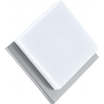 Aplique de parede ao ar livre Eglo 8W 3000K Luz quente. 25×25 cm. LED Aço inoxidável e pmma. Cor branco