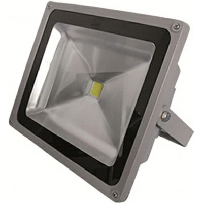 89,95 € Free Shipping | Flood and spotlight 20W 6500K Cold light. Rectangular Shape 18×14 cm. LED Terrace, garden and public space. Industrial Style. Aluminum. Gray Color