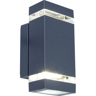 Außenwandleuchte 6W 24×11 cm. Bidirektionales Licht Aluminium, pmma und metall. Schwarz Farbe