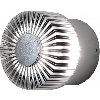 Настенный светильник для улицы 3W Цилиндрический Форма 9×9 cm. LED Терраса, сад и публичное место. Современный Стиль. Алюминий. Серебро Цвет