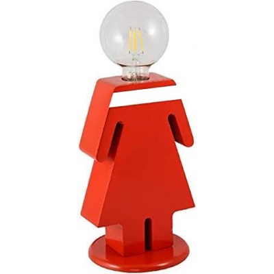 Lampe d'extérieur 100W 26×15 cm. Conception en forme humaine Bois. Couleur rouge