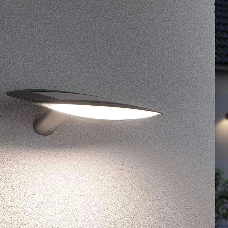 117,95 € Envio grátis | Aplique de parede ao ar livre 3W 3000K Luz quente. 30×17 cm. Luz de parede. recarga solar. Detector de movimento Pmma. Cor preto