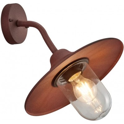 88,95 € Free Shipping | Outdoor wall light Trio 40W 32×30 cm. Aluminum and crystal. Brown Color