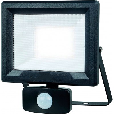 46,95 € Kostenloser Versand | Hochwasser und Scheinwerfer 30W 23×19 cm. LED mit Bewegungssensor Aluminium. Schwarz Farbe