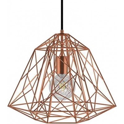 71,95 € Free Shipping | Hanging lamp 6×6 cm. Cage structure Dining room, bedroom and lobby. Metal casting. Copper Color