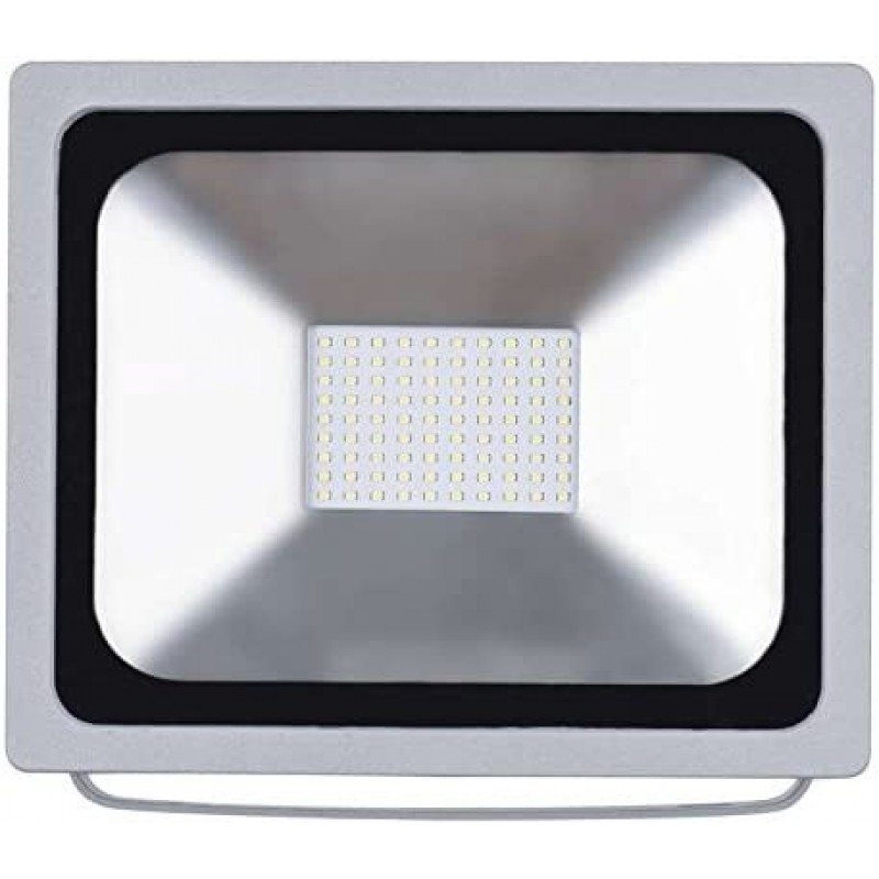 67,95 € Free Shipping | Flood and spotlight 50W Rectangular Shape 30×27 cm. Professional led Terrace, garden and public space. Aluminum. Silver Color