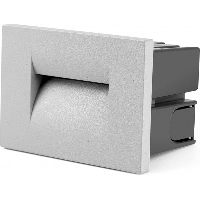 73,95 € Free Shipping | Outdoor wall light 4W Rectangular Shape 11×8 cm. Recessed LED Terrace, garden and public space. Aluminum, Crystal and Polycarbonate. Gray Color