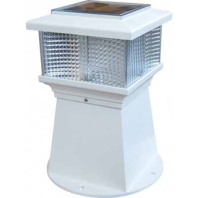 Luminous beacon 40W Rectangular Shape 25×20 cm. Solar recharge Terrace, garden and public space. ABS. White Color