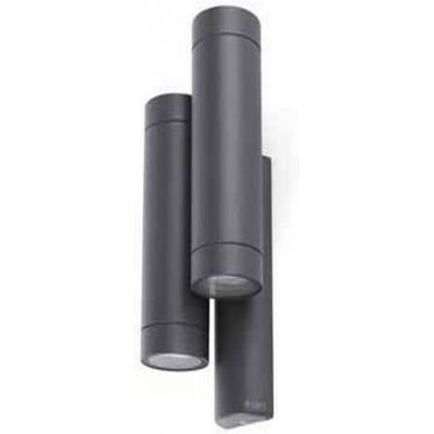 87,95 € Free Shipping | Outdoor wall light 35W Cylindrical Shape Ø 6 cm. Double focus Terrace, garden and public space. Modern Style. Crystal and Metal casting. Black Color