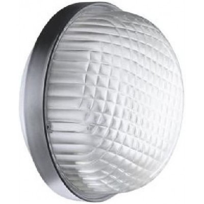 63,95 € Free Shipping | Outdoor wall light 100W Round Shape 31×27 cm. Dining room, bedroom and lobby. Metal casting and Polycarbonate. Gray Color