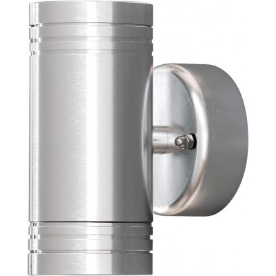 Outdoor wall light 6W 13×10 cm. Bidirectional light output Aluminum and metal casting. Silver Color