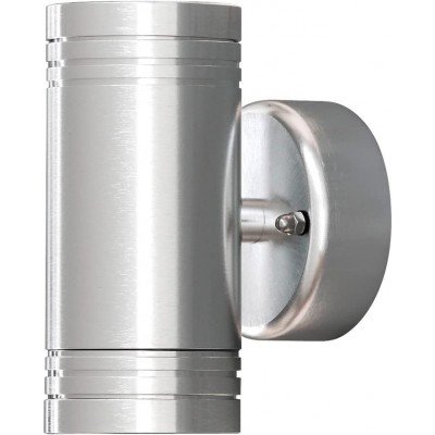 187,95 € Free Shipping | Outdoor wall light 6W Cylindrical Shape 13×10 cm. Bidirectional light output Terrace, garden and public space. Aluminum and Metal casting. Silver Color