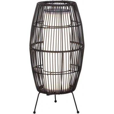 144,95 € Free Shipping | Outdoor lamp 8W 3000K Warm light. Cylindrical Shape 40×20 cm. Clamping tripod. grid screen Terrace, garden and public space. Classic Style. Aluminum and Rattan. Anthracite Color