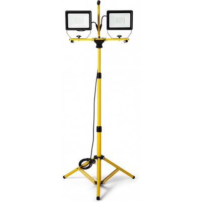 159,95 € Spedizione Gratuita | Lampada da esterno 100W 67×27 cm. Doppie luci da terra. treppiede regolabile Alluminio. Colore giallo