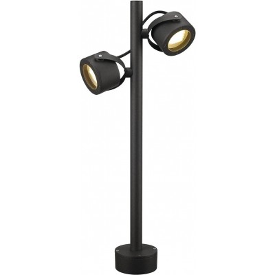 147,95 € Envío gratis | Baliza luminosa 18W 31×31 cm. Doble foco de suelo orientable Metal y vidrio. Color antracita