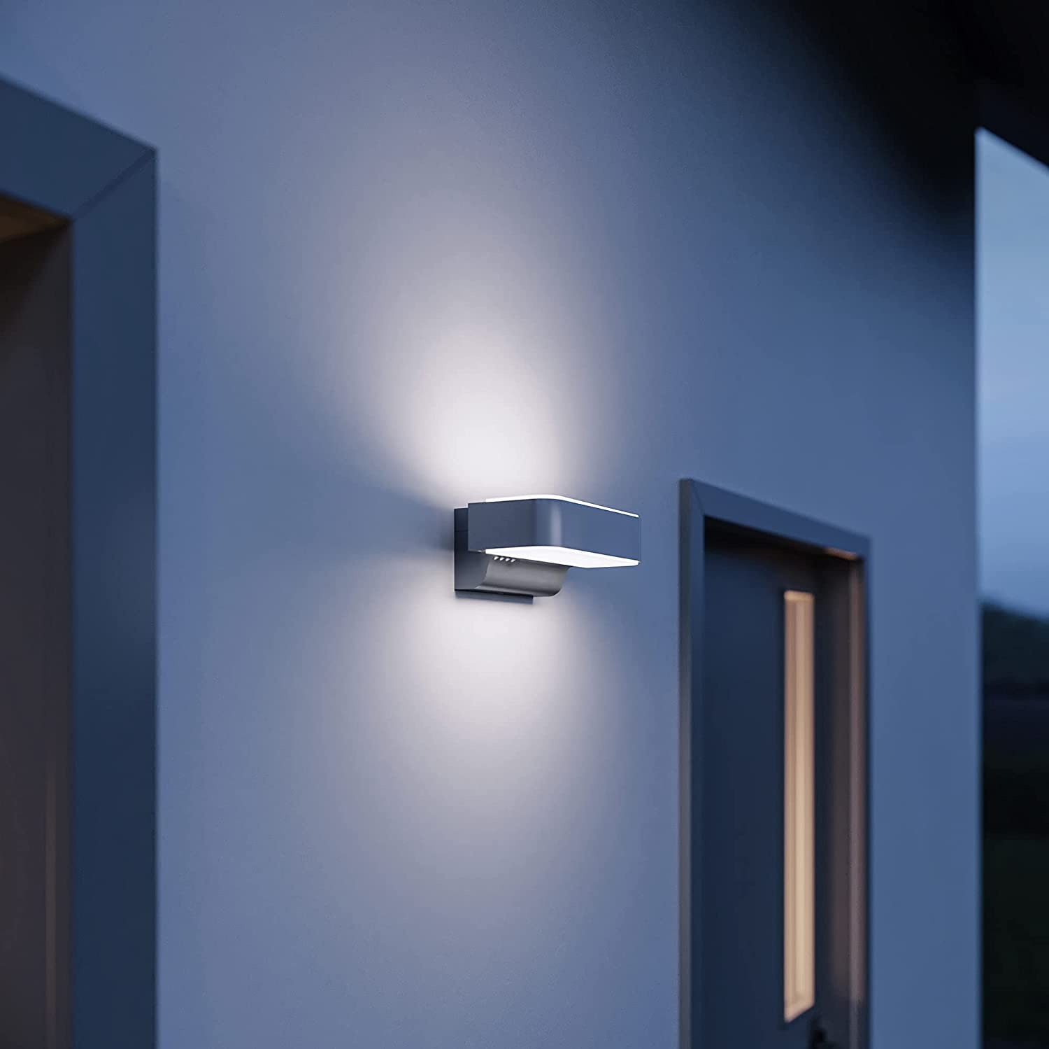 199,95 € Envoi gratuit | Applique murale d'extérieur 23×15 cm. LED bidirectionnelles. Contrôle avec l'application Smartphone. Bluetooth Aluminium et pmma. Couleur anthracite