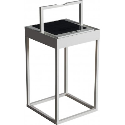 Aplique de parede ao ar livre 30×19 cm. Recarga solar. Lâmpada portátil. Regulador de intensidade e energia. sensor crepuscular Cor branco