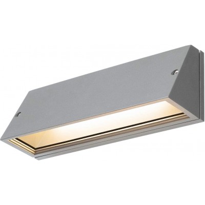 Outdoor wall light Rectangular Shape 28×10 cm. Terrace, garden and public space. Modern Style. Aluminum and Glass. Gray Color