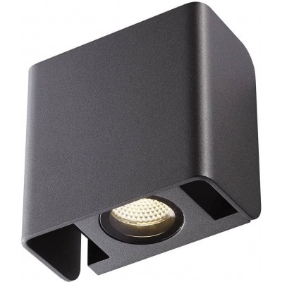 Outdoor wall light 12W 3000K Warm light. Rectangular Shape 16×16 cm. Bidirectional and adjustable LED spotlight Terrace, garden and public space. Modern Style. Aluminum. Anthracite Color