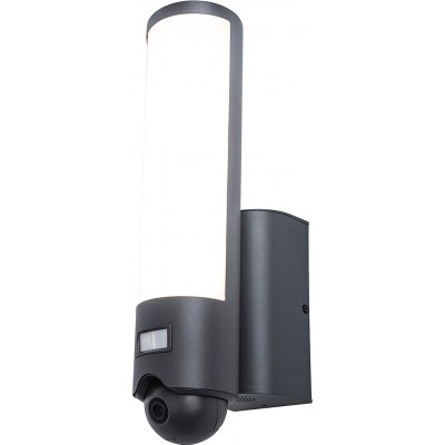 Outdoor wall light 24W Cylindrical Shape 33×14 cm. LED surveillance camera Terrace, garden and public space. Anthracite Color